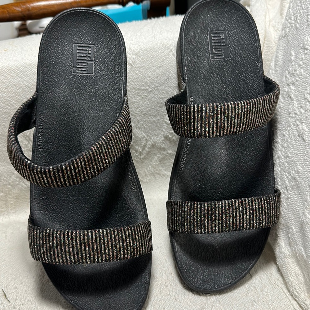 Fitflop brand multi-colored sparkly sandals